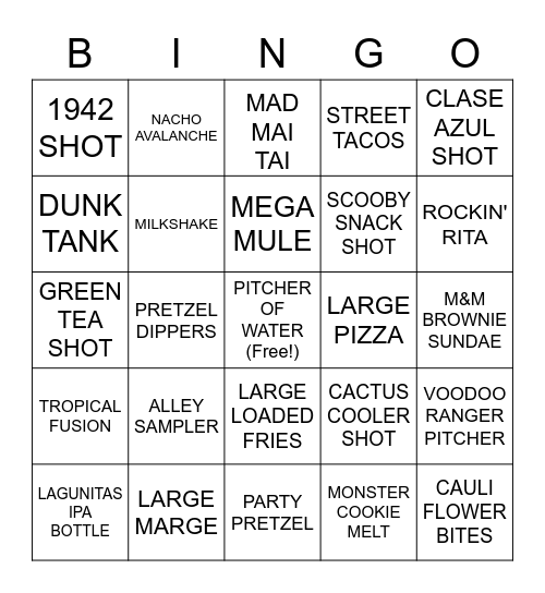 SERVER BINGO Card