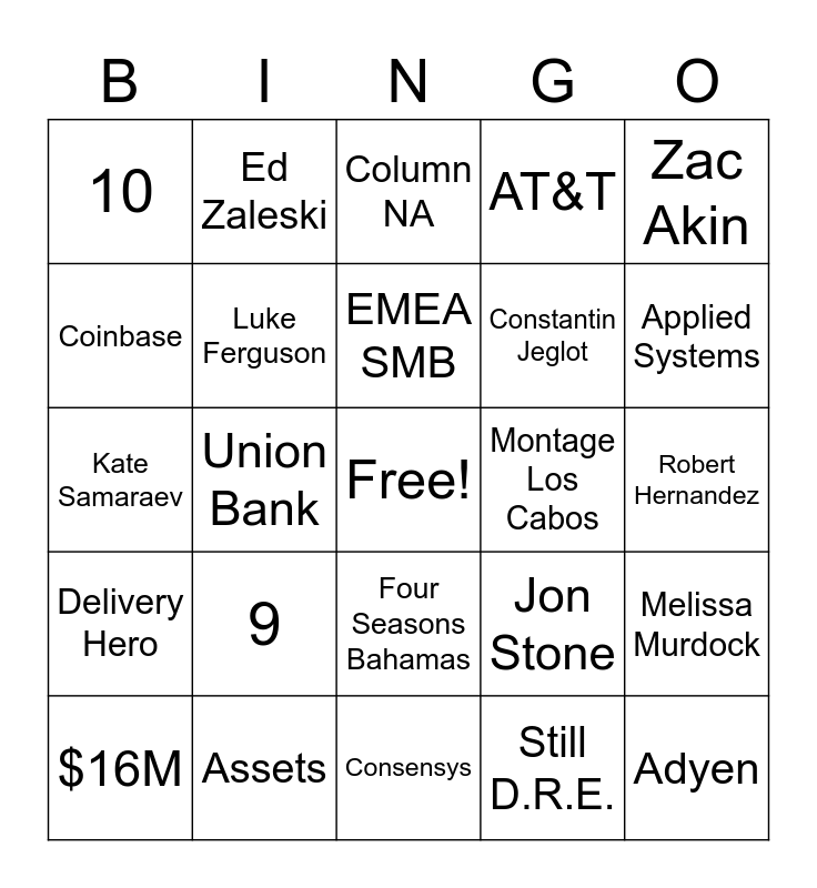 Q1 Trivia Bingo Card