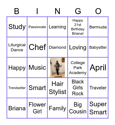Happy 21st Birthday Briana! Bingo Card