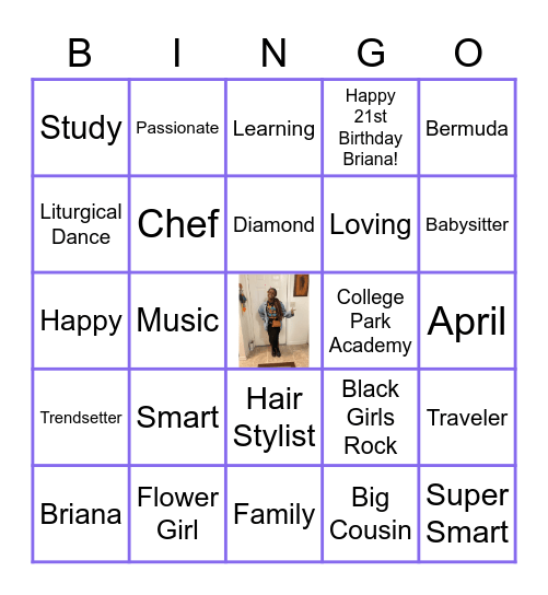 Happy 21st Birthday Briana! Bingo Card