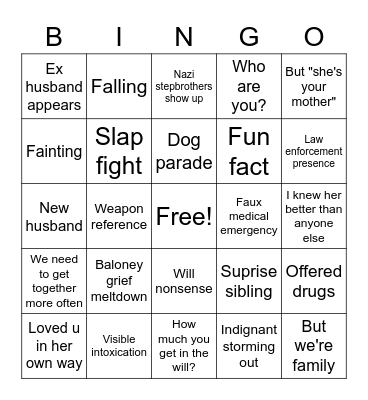 Ding ding twid Bingo Card