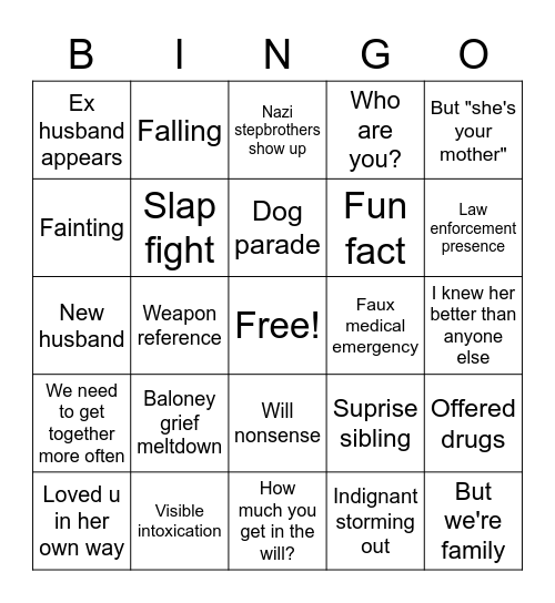 Ding ding twid Bingo Card
