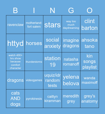 saurus' Bingo Card