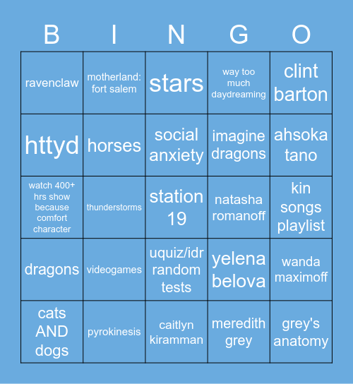 saurus' Bingo Card