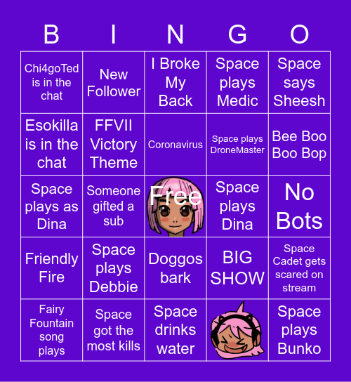 SPACE CADET MONSTER Bingo Card