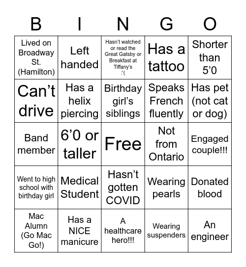 Fun with Friends!!! Bingo Card