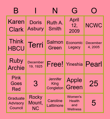 CO-TG Bingo Card