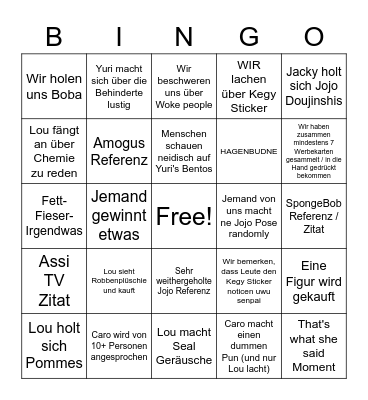 AniMuc Bingo about us lol Bingo Card
