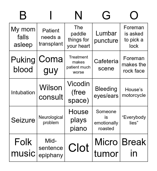 House Bingo Card