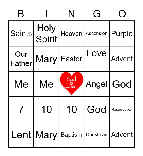 God is Love Bingo Card