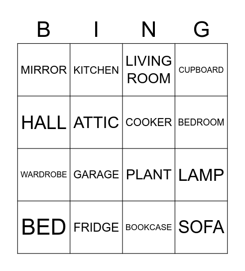THE HOUSE Bingo Card