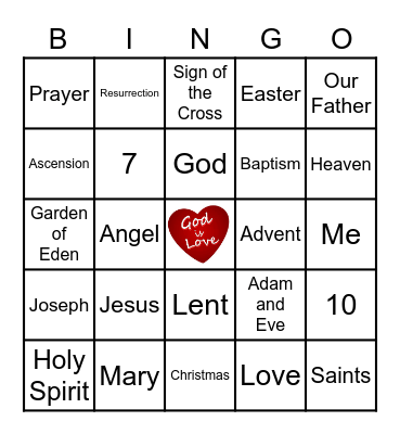 God is Love Bingo Card