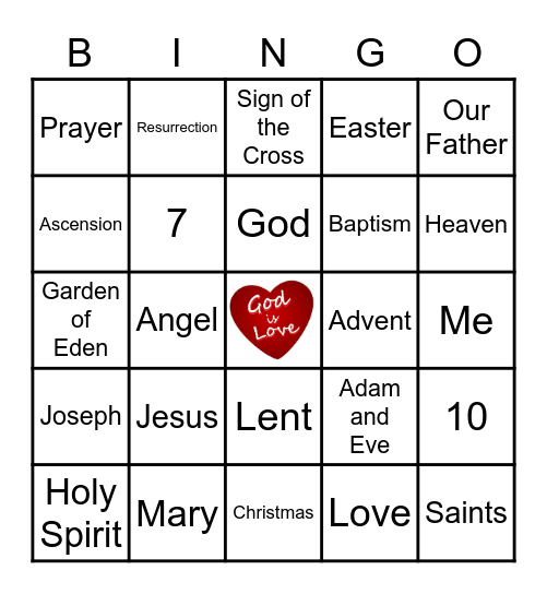 God is Love Bingo Card