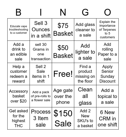 Chronic Bingo Card