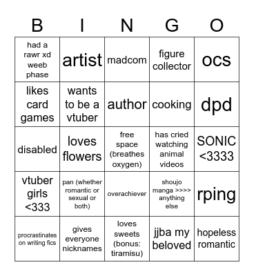 marie bingo Card