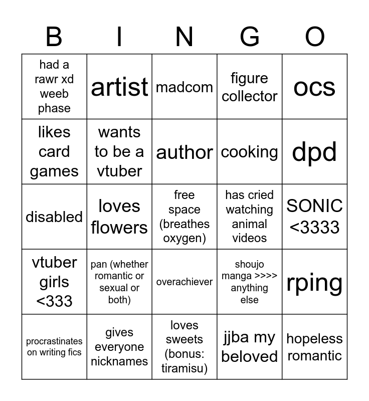 marie bingo Card