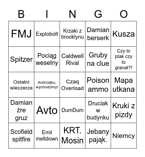 Hunto Bingo Card