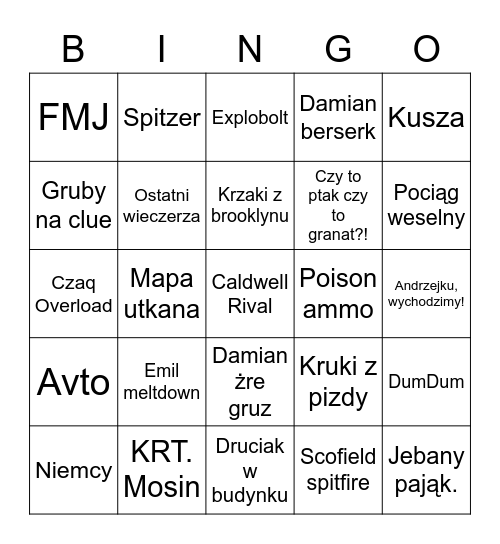 Hunto Bingo Card