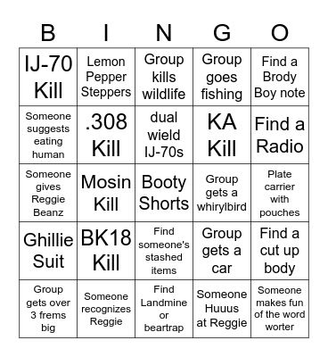 Reggie Bingo! Bingo Card