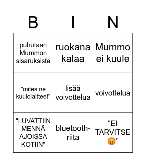 Joutsa Bingo Card