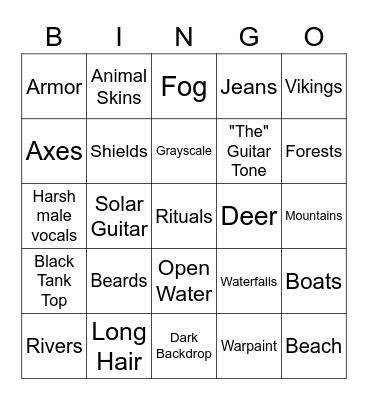 Nordic Metal Bingo Card