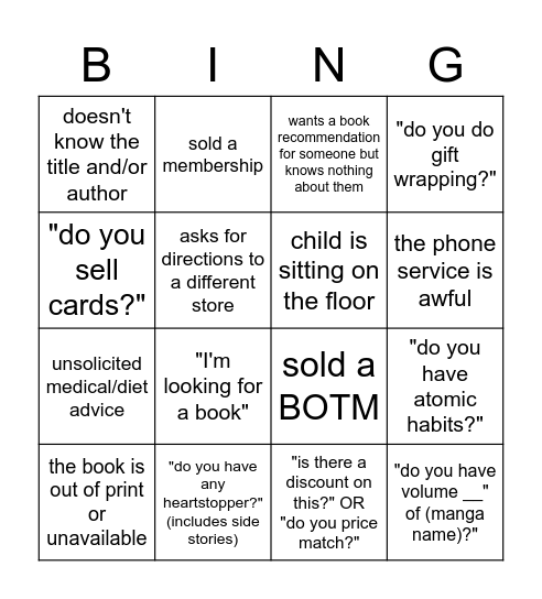 BINGO 1/5/22 Bingo Card