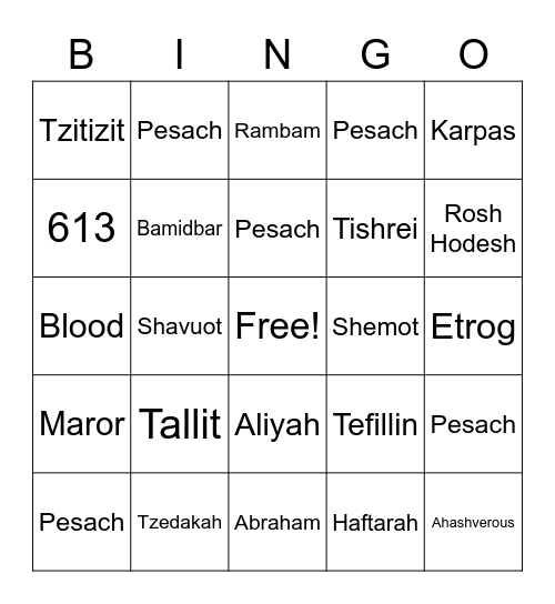 Kittah Vav Bingo Card