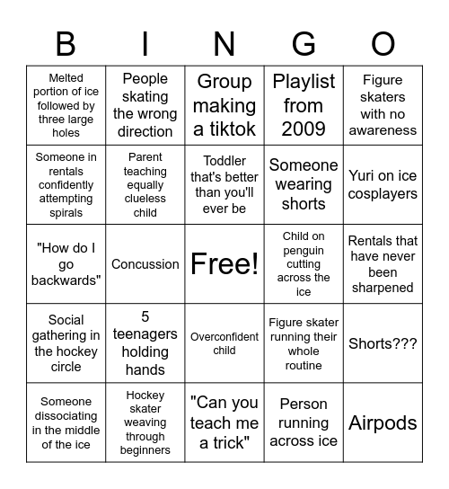 Public session Bingo Card