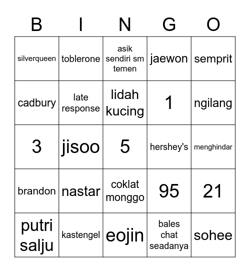 bingooooo Bingo Card