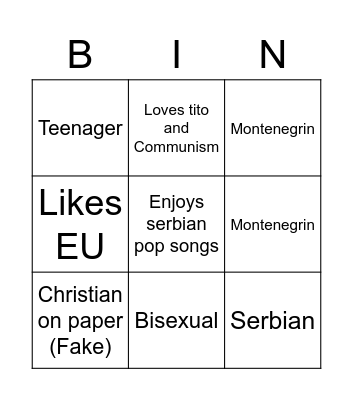 Rickpat Qualities BINGO Card