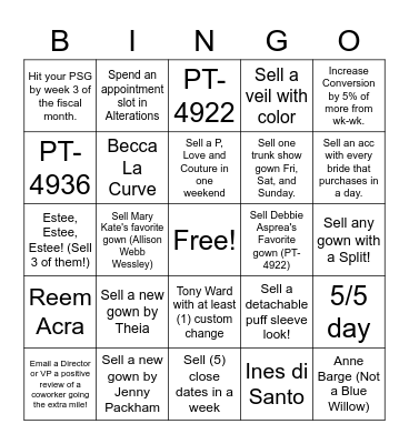 MAY the Bridal Odds be ever in your Favor! Bingo Card