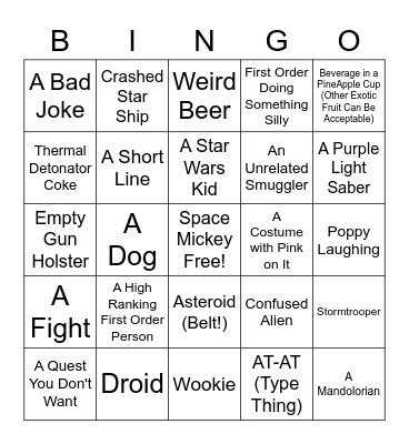 From Us to You Bingo Card