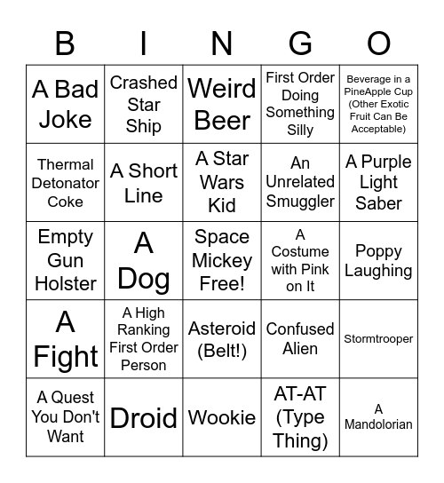 From Us to You Bingo Card