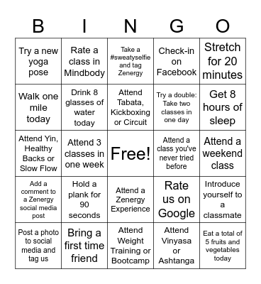 Spring into Action Bingo Card