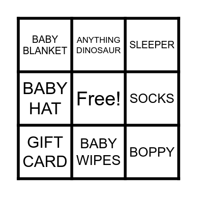 BABY SHOWER BING Bingo Card