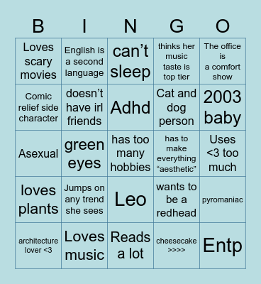 Dree’s Bingo Card