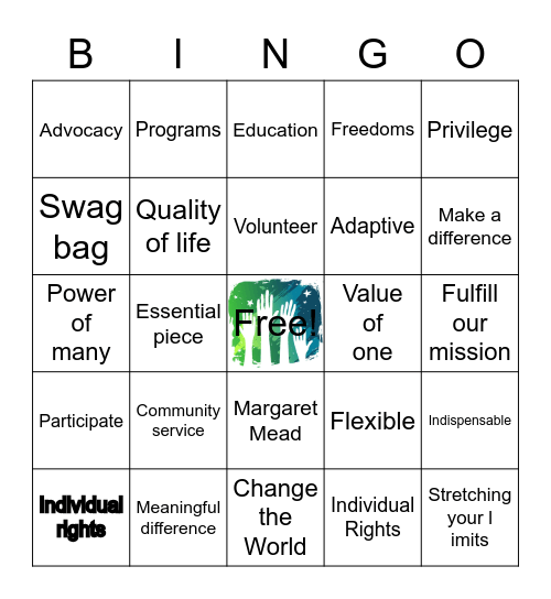 Volunteer Recognition Bingo Card