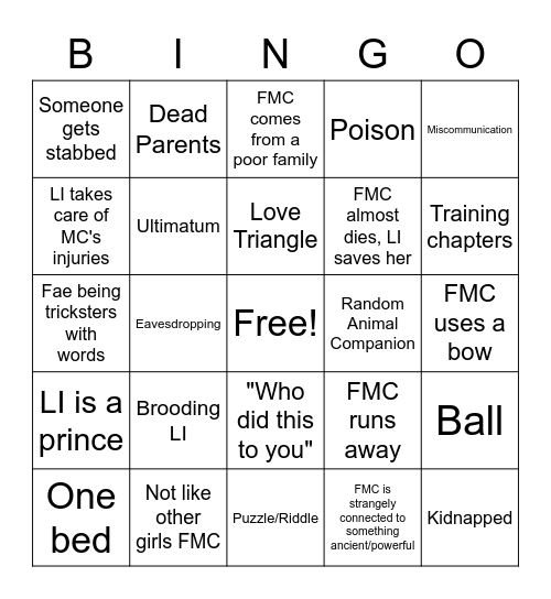 Fae for May Bingo Card