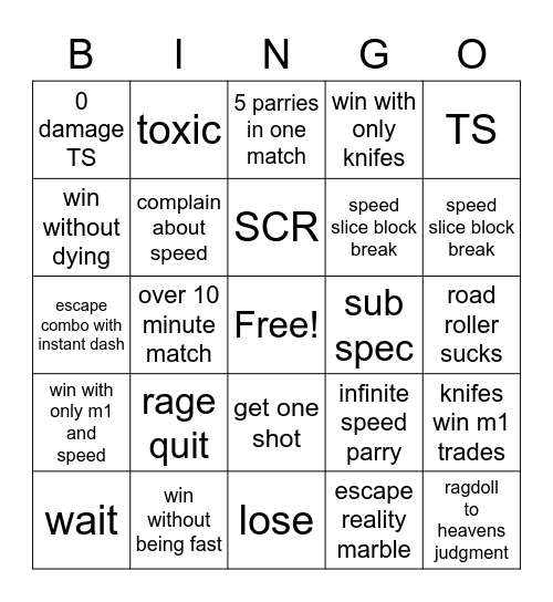 mih bingo Card