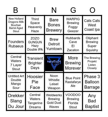 Appleton Liquor Craft Beer Bingo Card