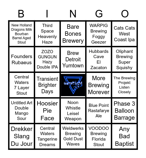 Appleton Liquor Craft Beer Bingo Card