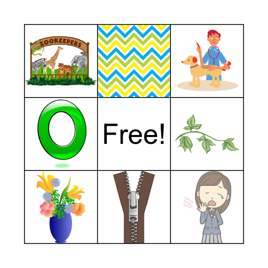 Initial- VYZ Bingo Card