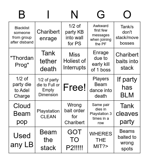 Dragonsong Reprisal Ultimate Trap Bingo Card