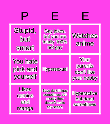 Jimmy Urine Bingo 💖 Bingo Card