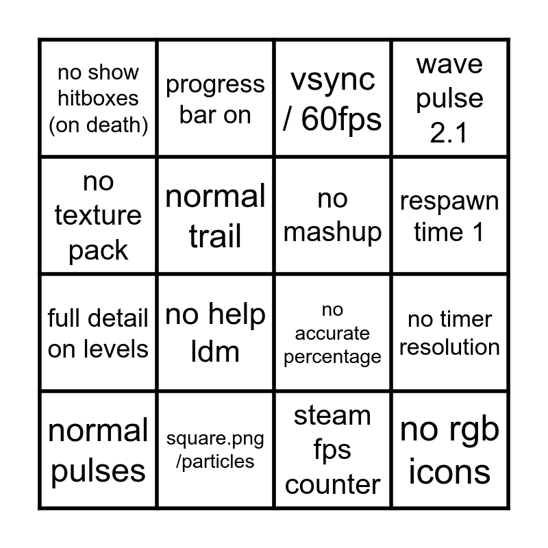 Noobs in Combat Bingo (by WhitetheCa) Bingo Card