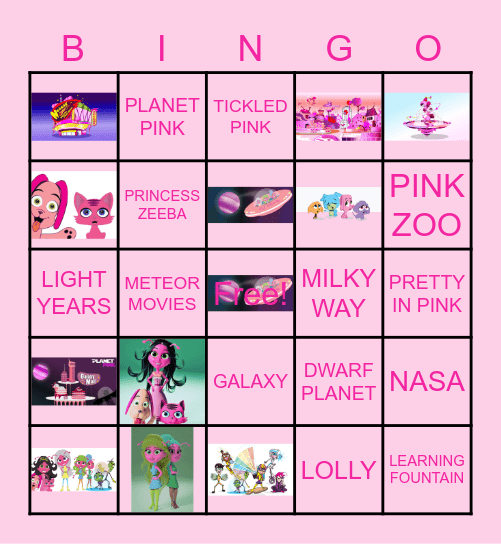PLANET PINK CLUB Bingo Card