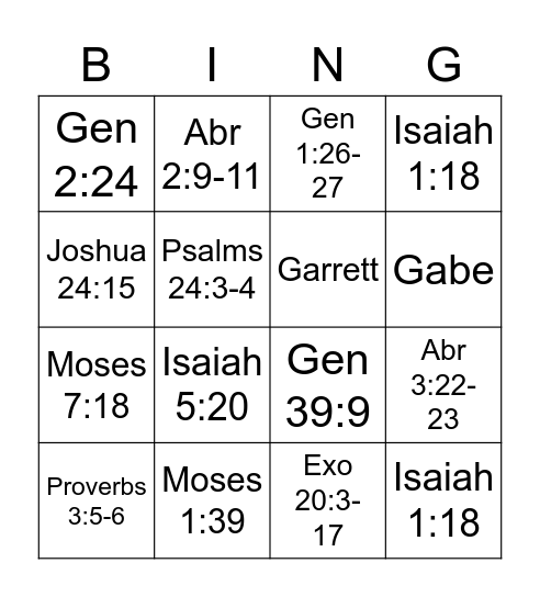 DM OT Scripture Review Bingo Card