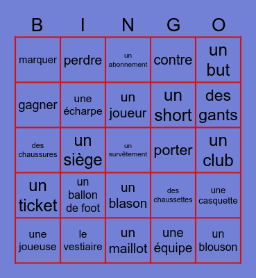 U4A: LE FOOTBALL Bingo Card