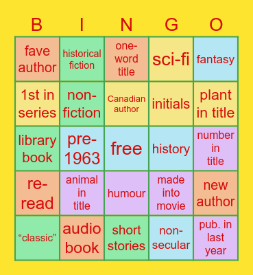 S22 Book Bingo Card