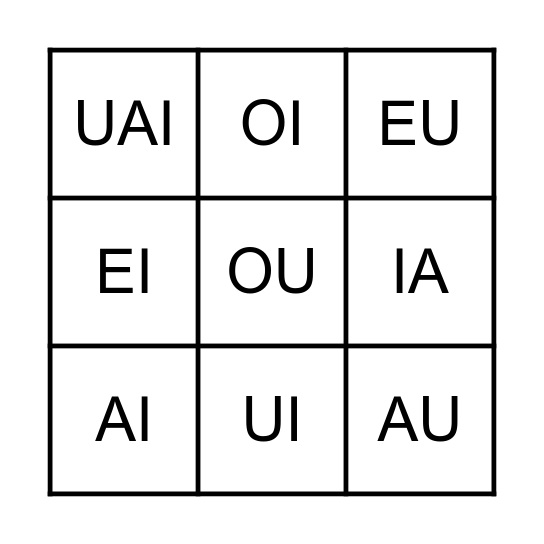 ENCONTROS VOCÁLICOS Bingo Card